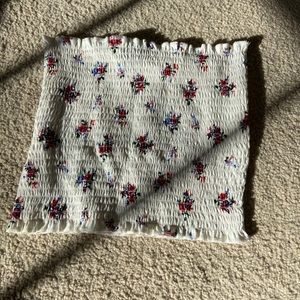 White Floral Tube Top